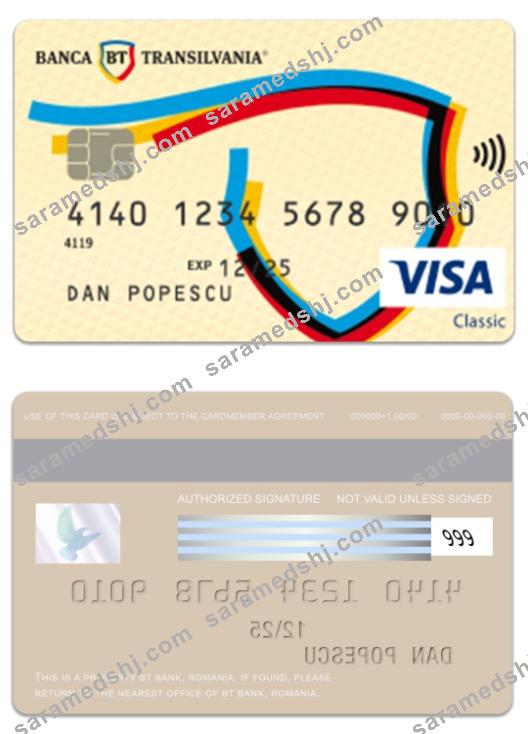 Romania BT Bank visa classic card
